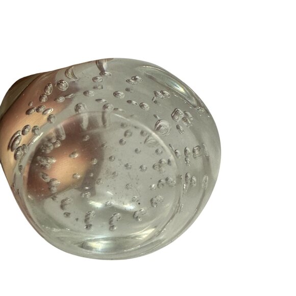 Hand Blown Clear Glass Swan Sculpture Figurine Bubble Paperweight Decoration - Picture 3 of 3